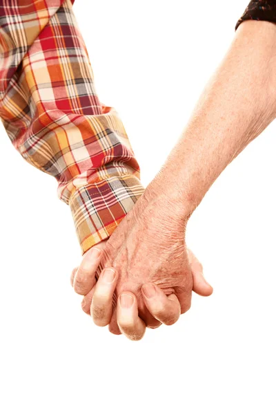 Старша пара тримає руки — стокове фото