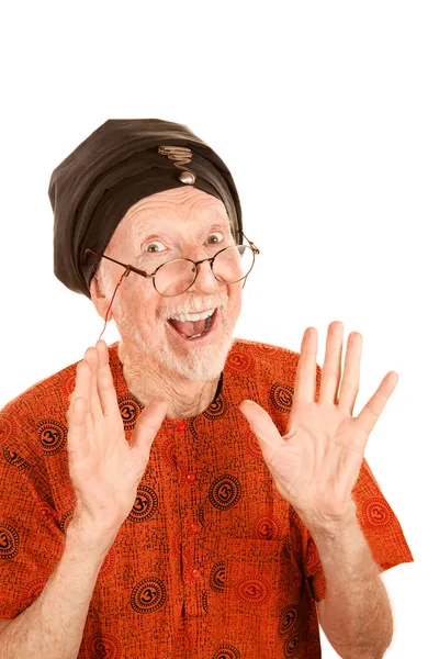 Happy New Age Senior Man in Turban — Stock Photo, Image