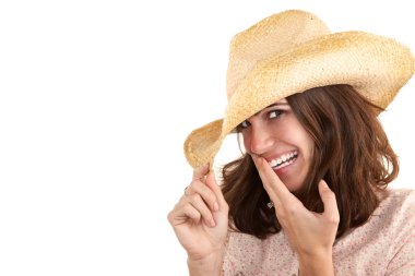 kovboy şapkalı güzel kadın