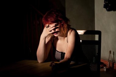 depresif genç kadın