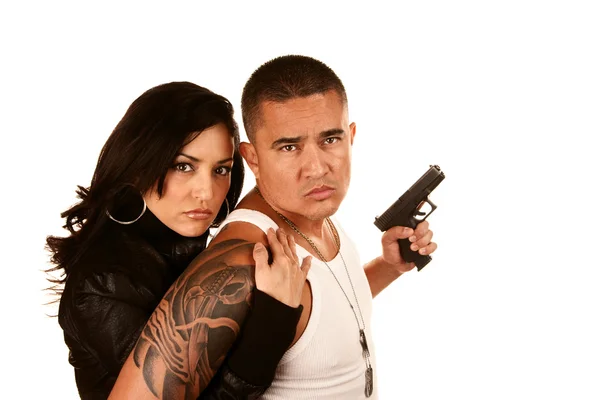 Tough Hispanic Couple — Stock Photo, Image