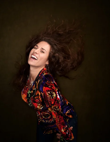 Pretty Woman with Wild Hair — Stock Photo, Image