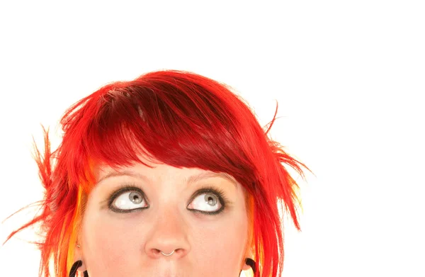Punky κορίτσι με τα κόκκινα μαλλιά — Φωτογραφία Αρχείου