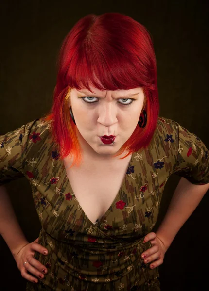 Punky Girl with Red Hair — Stock Photo, Image