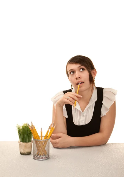 Gelangweilte Büroangestellte — Stockfoto