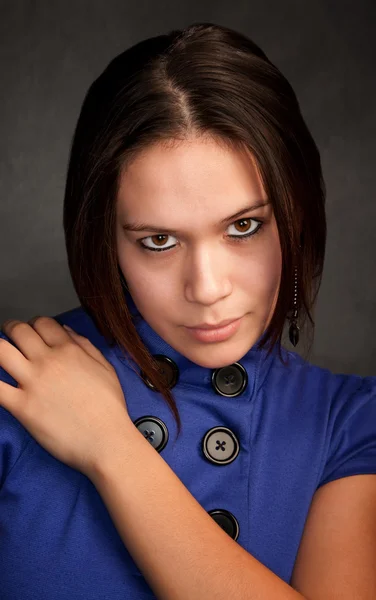 Woman in Blue Dress — Stock Photo, Image