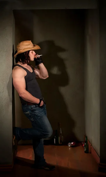 Kovboy şapkalı adam yasaktır — Stok fotoğraf
