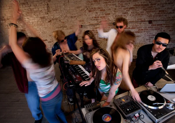 Turntable Girl — Stock Photo, Image