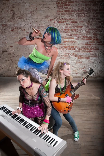 Female punk rock band — Stock Photo, Image