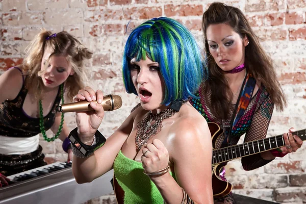 Female punk rock band — Stock Photo, Image