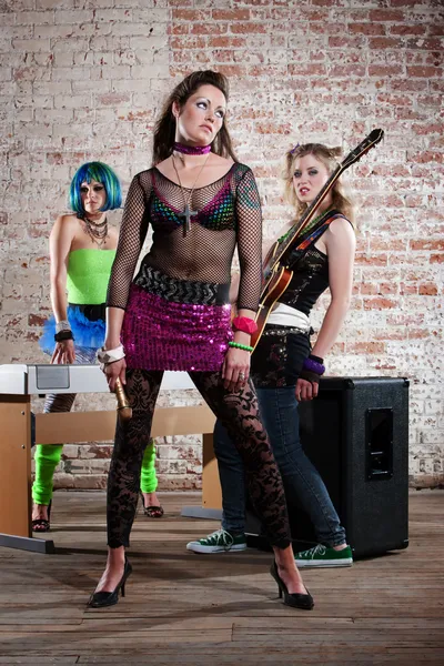 Female punk rock band — Stock Photo, Image