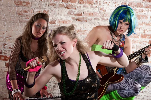 Female punk rock band — Stock Photo, Image