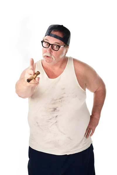 Large man pointing — Stock Photo, Image