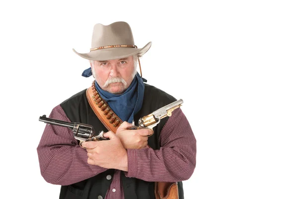 Cowboy duro com pistolas — Fotografia de Stock