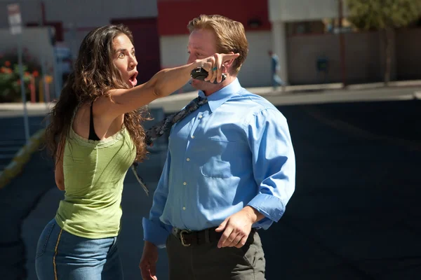 Two friends shocked by what is seen. — Stock Photo, Image