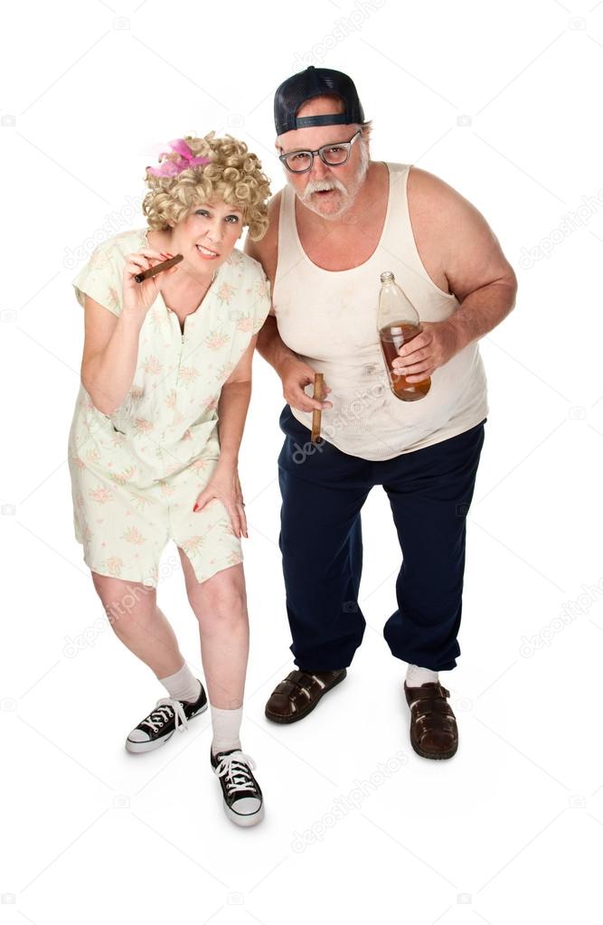 Curious older couple
