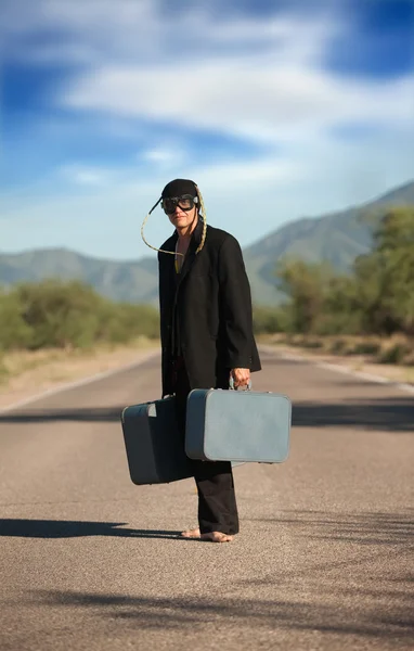 Människan på vägen — Stockfoto