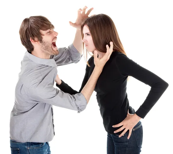 Couple in physical argument — Stock Photo, Image