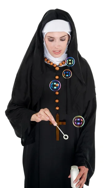 Bubbly Nun — Zdjęcie stockowe