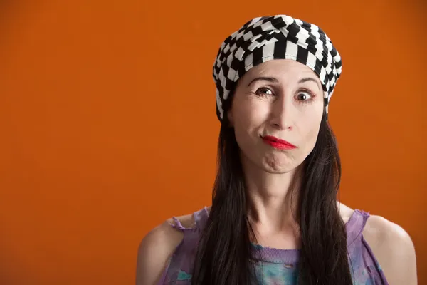 Mujer haciendo caras — Foto de Stock