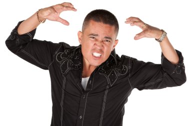 Enraged Latino Man clipart