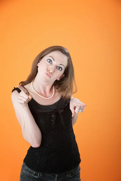 Funny Woman Dancing — Stock Photo, Image