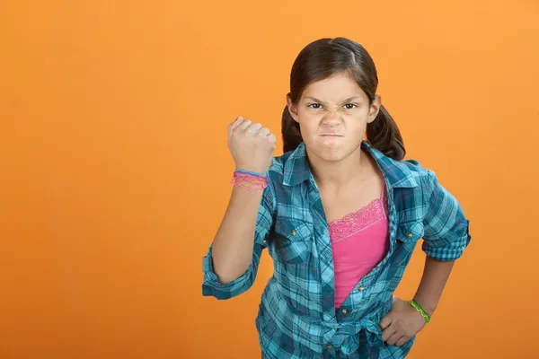 Brave Angry Little Girl — Stock Photo, Image