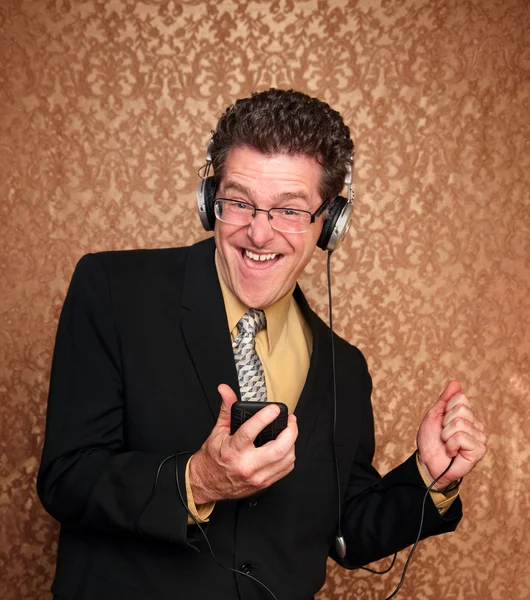 Dancing Middle Aged Business Man — Stock Photo, Image