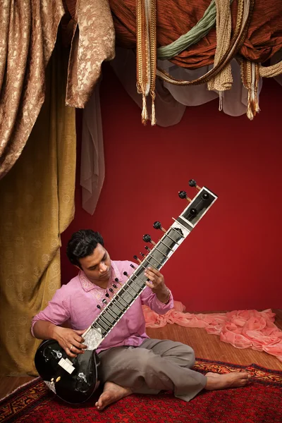 Genç sitar müzisyen — Stok fotoğraf