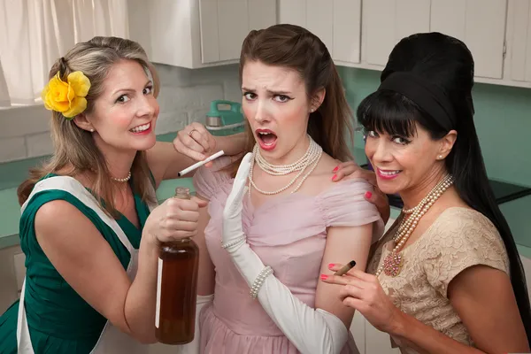 Shocked Woman With Her Friends — Stock Photo, Image