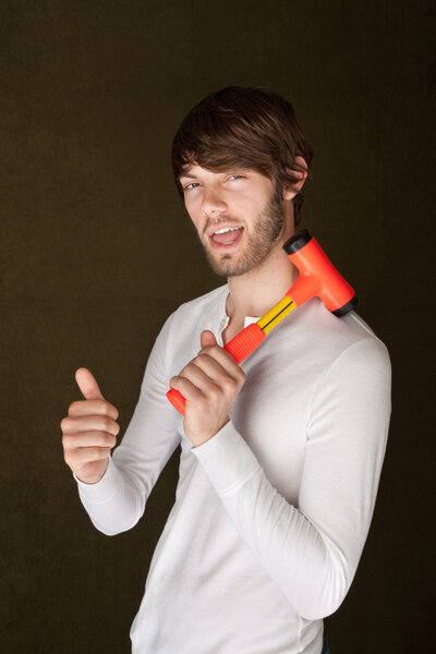 Confident Man With Mallet