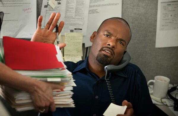 Overworked Man in Office — Stock Photo, Image