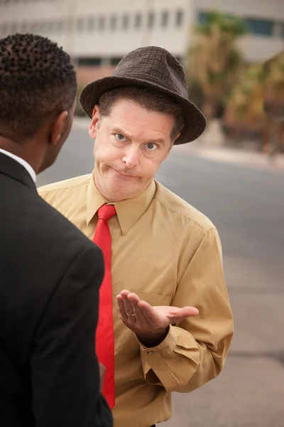 Unhappy Man with Palm Up — Stock Photo, Image