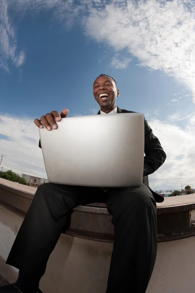 Businessman With Laptop — Stock Photo, Image