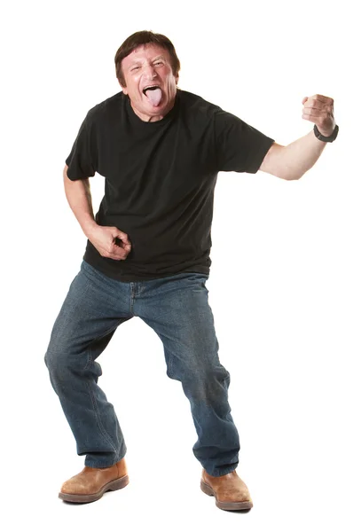 Man Plays An Air Guitar — Stock Photo, Image