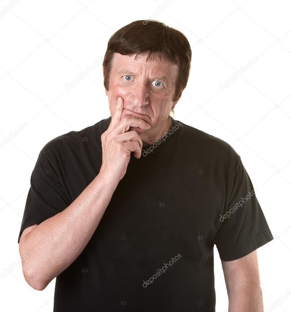 Man With Fingers On Chin