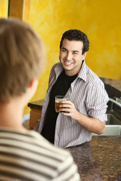 Two Men Drinking — Stock Photo, Image