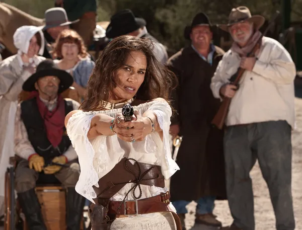 Mexican Female Gunfighter — Stock Photo, Image