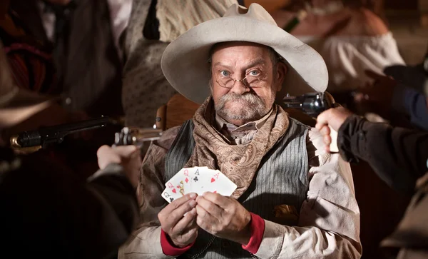 Holding Up Winning Poker Player — Stock Photo, Image