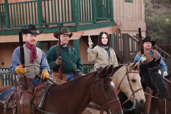 Western Vigilantes on Horseback — Stock Photo, Image