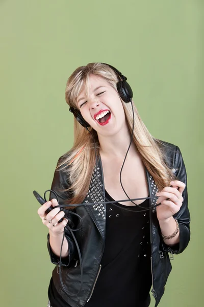 Teen Enjoys Music — Stock Photo, Image