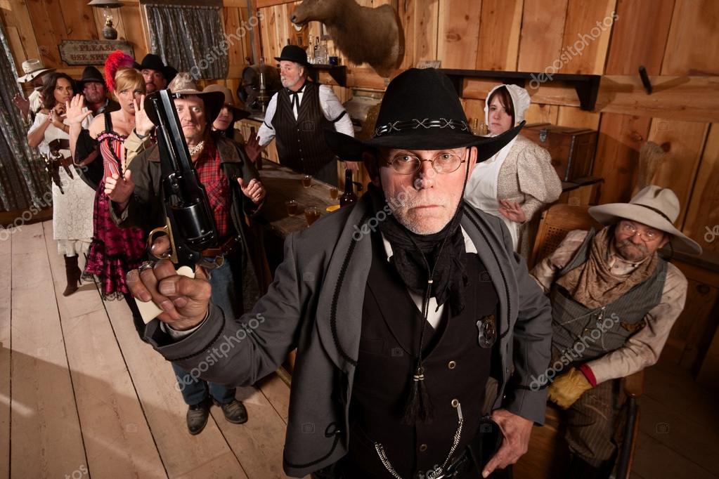 Tough Sheriff in Saloon — Stock Photo © creatista 40888741
