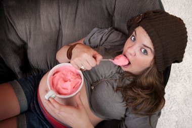 Pregnant Woman Eating clipart