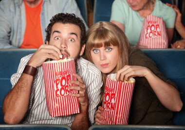 Captivated Couple in Theater clipart
