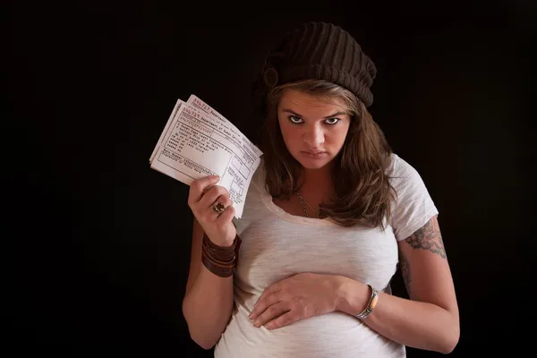 Pregnant Woman on Welfare — Stock Photo, Image