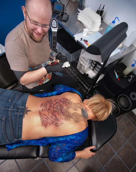 Full Back Tattoo — Stock Photo, Image