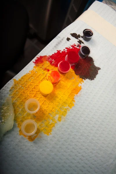 Colorful Inks Used in Creating Tattoos — Stock Photo, Image