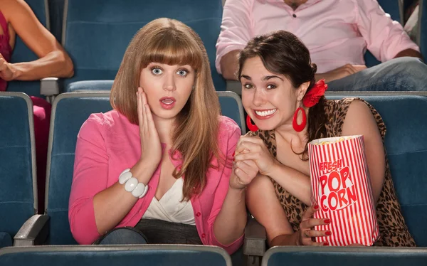 Mujeres asombradas en el teatro — Foto de Stock