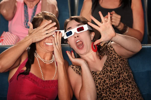 Startled Women in Theater — Stock Photo, Image