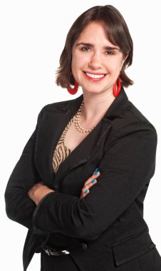 gülümseyen ofis çalışanı